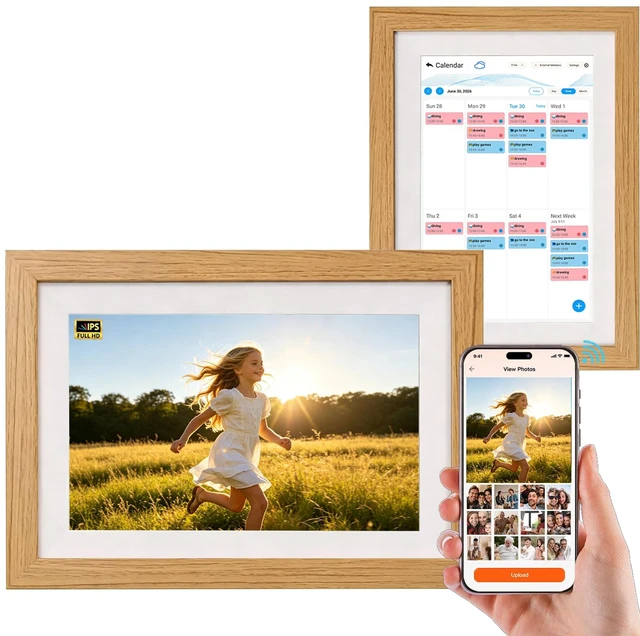 Main image of 10.1" Digital Picture Frame, WiFi Electronic Picture Frame | 1280*800 HD IPS Touch Screen Family Planner, Smart Digital Calendar, AI-Generated Images, Auto-Rotate & Remote Share via APP