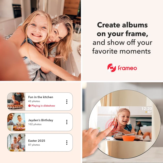 Alt view image 7 of 7 - Frameo Digital Picture Frame,2K HD IPS Touch Screen 32GB Storage | Auto-Rotate Wall Mount,Up-Market Gifts for Mom Father,Share Photos/Videos from Phone