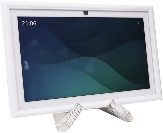 Main image of Digital Photo Frame Solid Wooden Table Stand, White | Monitor and Tablet Compatible, Cookbook Stand Holder, Display Stand, Decoration Frame