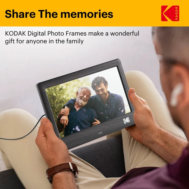 Alt view image 7 of 7 - 7 Inch Digital Picture Frame with Remote Control, 1024x600 HD Display Digital Photo Frame, USB or SD Card Required, Auto-Rotate, Supports Photo/Video/Music/Calendar/Slideshow