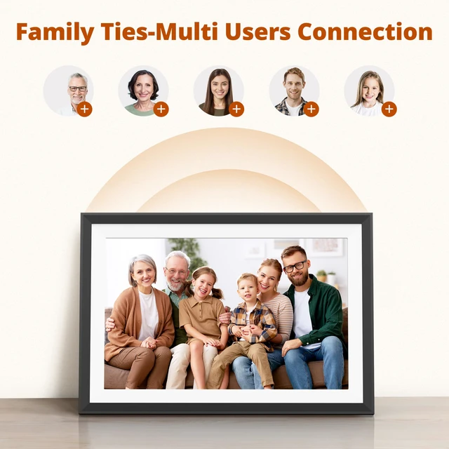 Alt view image 6 of 7 - 10.1'' WiFi Digital Picture Frame with Dual Swappable Snap Frames 1280×800 HD IPS Touch Screen, Auto-Rotate, Instantly Share Photos/Videos via Free App, Gift for Birthday, Wedding, Mom