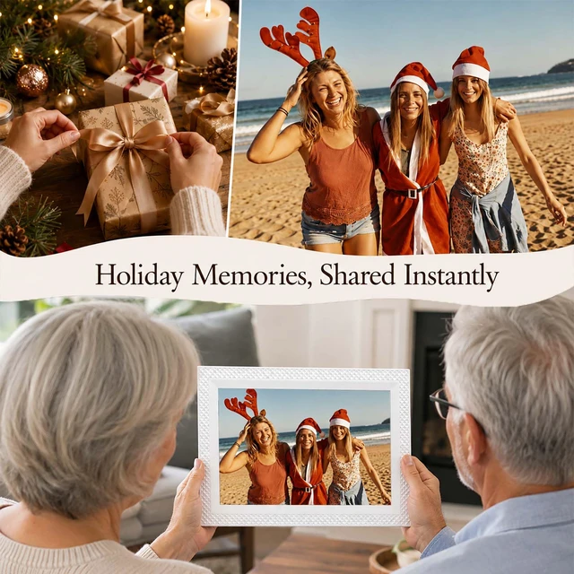 Alt view image 3 of 7 - Frameo Digital Picture Frame 10.1" Digital Calendar 2-in-1|WiFi Smart Photo Frame16GB with 1280x800 HD Touchscreen|Sync Family Calendars Planner|Share Photos/Videos from Phone|Gifts for Mom Parents