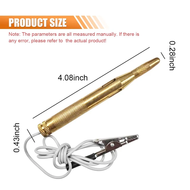 Alt view image 2 of 6 - Test Light Automotive, 6V 12V 24V Car Voltage Circuit Tester Pen, Auto Bidirectional Light Tester with LED Lamp Long Probe Extended Wire, Electrical Voltage Tester for Car SUV Truck (Metal)