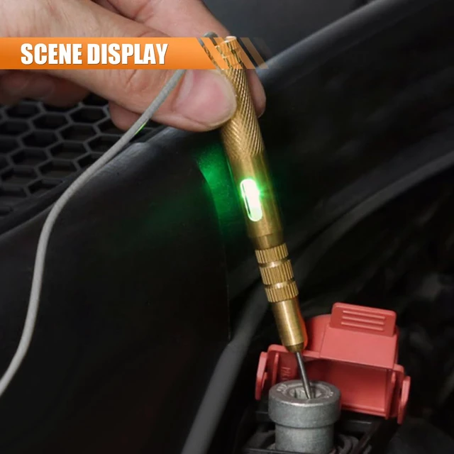 Alt view image 5 of 6 - Test Light Automotive, 6V 12V 24V Car Voltage Circuit Tester Pen, Auto Bidirectional Light Tester with LED Lamp Long Probe Extended Wire, Electrical Voltage Tester for Car SUV Truck (Metal)
