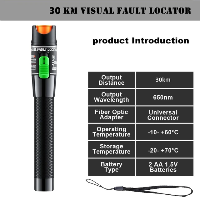 Alt view image 2 of 7 - Visual Fault Locator,Fiber Optic Cable Tester Meter, Cable Test Equipment Suitable with 2.5 mm Universal Connector FC Male to LC Female Adapter for CATV Telecommunications