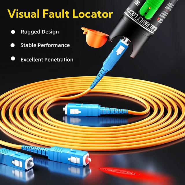Alt view image 3 of 7 - Visual Fault Locator,Fiber Optic Cable Tester Meter, Cable Test Equipment Suitable with 2.5 mm Universal Connector FC Male to LC Female Adapter for CATV Telecommunications
