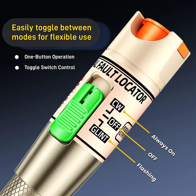 Alt view image 5 of 7 - Visual Fault Locator,30-50KM Fiber Optic Cable Tester Meter VFL Red Light Pen Light Source Testers