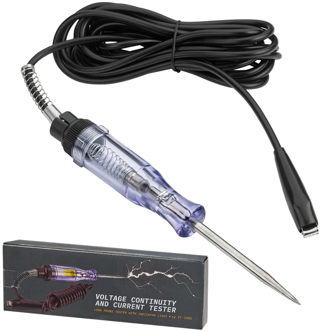 Main image of Voltage Continuity & Current Tester 54inch 4.5feet 1PK 6-12 V DC 24 V AC Tester Car Electric Test Pen Heavy Duty Light Fuse Tester Automotive Circuit Tester Vehicle Circuits Low DC Voltage