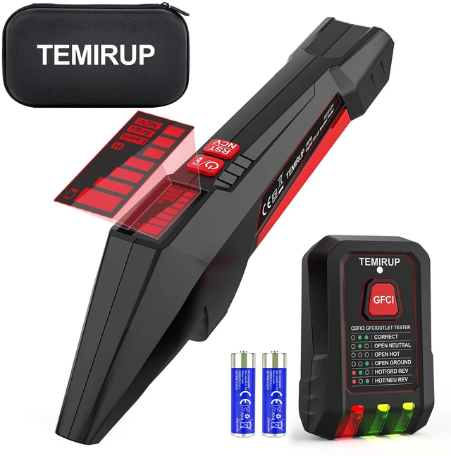 Main image of Circuit Breaker Finder Kit with LCD, GFCI Outlet Tester, Breaker Finder | 90-135V AC Circuit Tracer with NCV Test & Flashlight, Light, Sound & Vibration Alerts, Includes Carrying Case and Batteries
