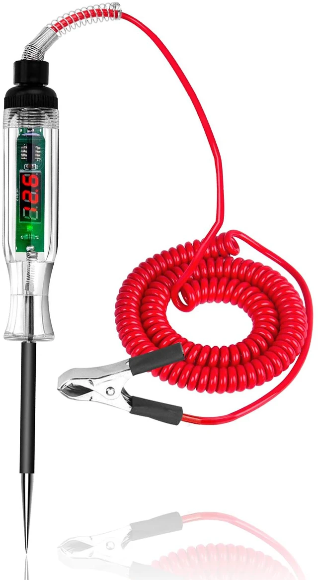 Main image of Automotive Test Light with 3-24V LED Digital Display | Circuit Tester Automotive with Dual Color Polarity Indicator, Electrical Test Pen with Sharp Hard Steel Probe for Car RV Fuse