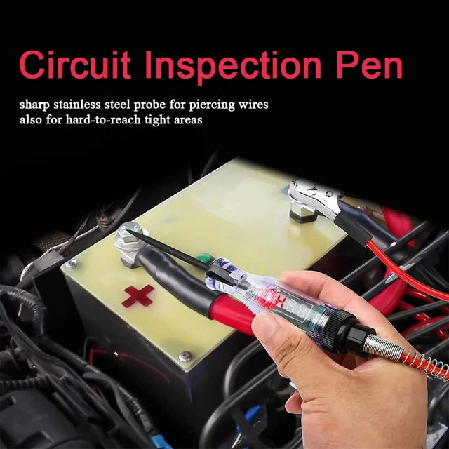 Alt view image 7 of 7 - Automotive Test Light with 3-24V LED Digital Display | Circuit Tester Automotive with Dual Color Polarity Indicator, Electrical Test Pen with Sharp Hard Steel Probe for Car RV Fuse