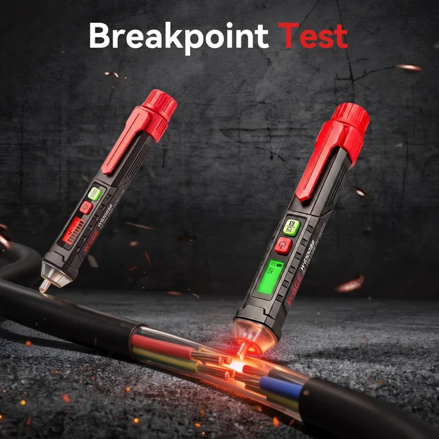 Alt view image 7 of 7 - AC Voltage Tester,Non-Contact Voltage Tester, Dual Range 12-1000V/48-1000V with LCD Display, Buzzer Alarm, Flashlight and Live/Neutral Wire Detection