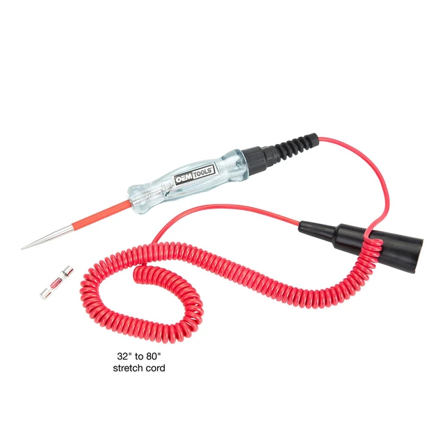 Alt view image 2 of 3 - 25886 Circuit Tester 6-24 Volt, Black and Red, Live Wire Tester Electrical Tool, 12V Test Light Automotive Test, LED Test Light for Car Tests