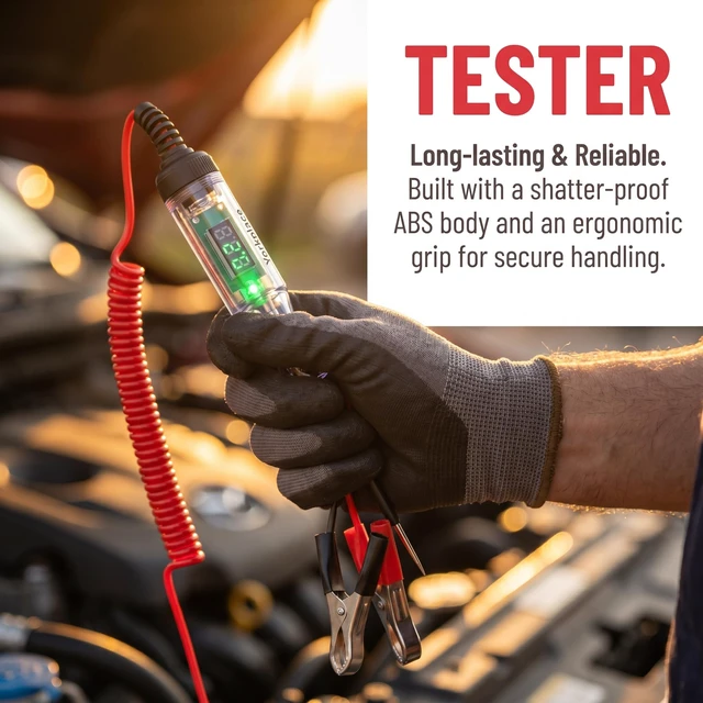 Alt view image 6 of 7 - Automotive Circuit Tester with 3-120V LED Voltmeter, Car Test Light Dual Polarity Indicator & Long Probe, Fuse Checker RV Marine Tool
