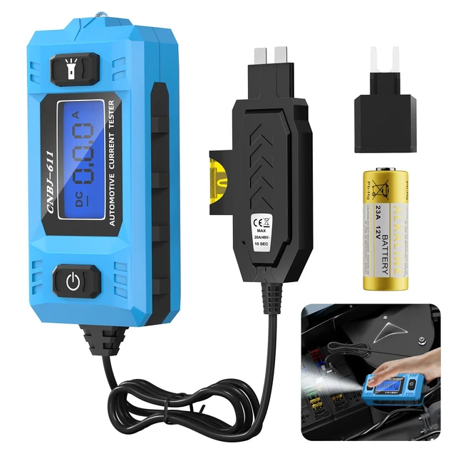 Main image of Car Fuse Tester Automotive Circuit Fault Probe Tester 20A 48V with Led Display & Front Lighting Car Relay Fuse Checker for Current Circuit Testing