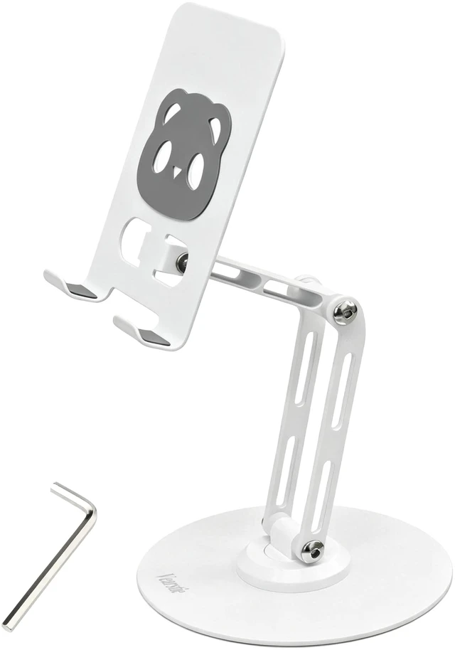 Main image of All-Metal 360° Rotating Desk Phone Stand for 4-8" Phones & iPad | Weighted Carbon Steel Base, 360° Rotating, Anti-Slip, Case-Friendly, Heat Dissipation, Scratch Resistant