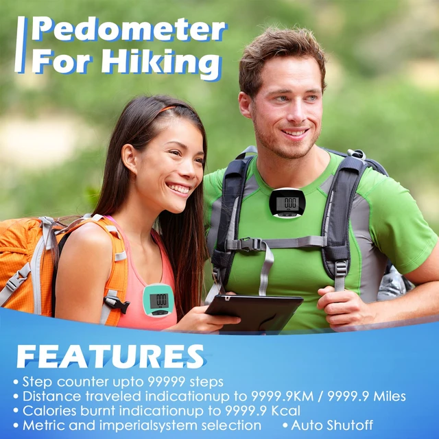 Alt view image 6 of 6 - 9 Pcs Simple Pedometers Bulk for Walking Steps and Miles Walking Step Counters with Calories Burned Portable Clip Step Tracker for Seniors Man Women Jogging Hiking Running (Black, Green, Blue)