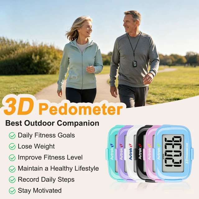 Alt view image 6 of 7 - 3D Step Counter Clip On with LED Backlight Pocket Pedometer for Walking Outdoor Activities Fitness Tracker Without Smartphone (Black)