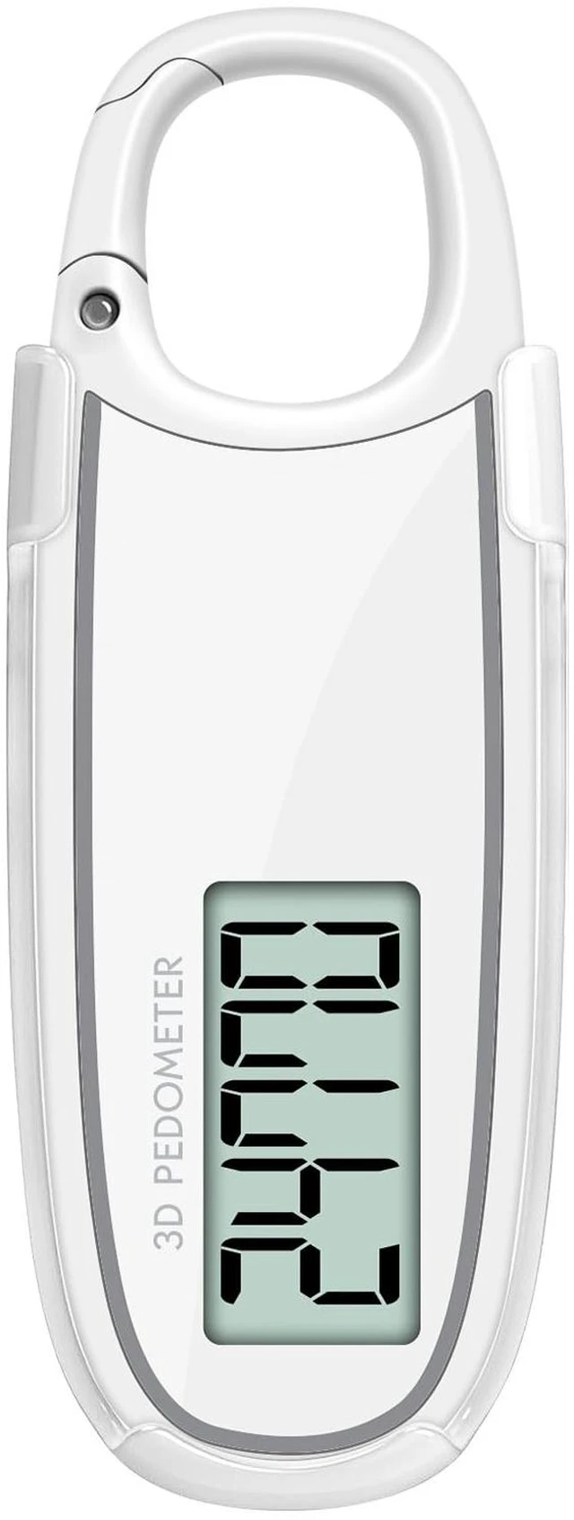 Main image of Simple 3D Pedometer for Walking & Running, Accurate Step Counter No App Required, Non-Bluetooth Fitness Tracker with Clip, Lanyard & Large Display for Sports, Seniors, Men & Women(Mi-White)