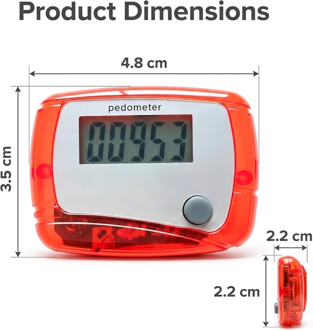 Alt view image 2 of 7 - Red Portable Counter Mini Digital LCD Pedometer Sports Walking Running Step Meter Walking Distance Miles, Calorie Counter, Daily Target Monitor, Exercise Time