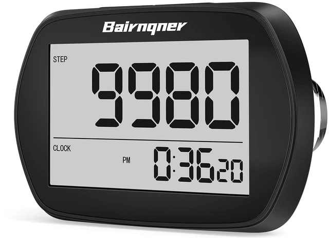 Main image of 3D Pedometer for Walking Step Counter with Clock, Black | Walking Pedometer Step Tracker, Simple Step Counter with Clip Lanyard