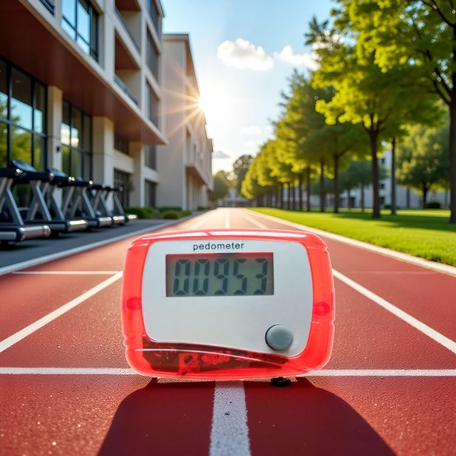 Alt view image 5 of 7 - Red Portable Counter Mini Digital LCD Pedometer Sports Walking Running Step Counter Meter Walking Distance Miles, Calorie Counter, Daily Target Monitor, Exercise Time Fitness Technology