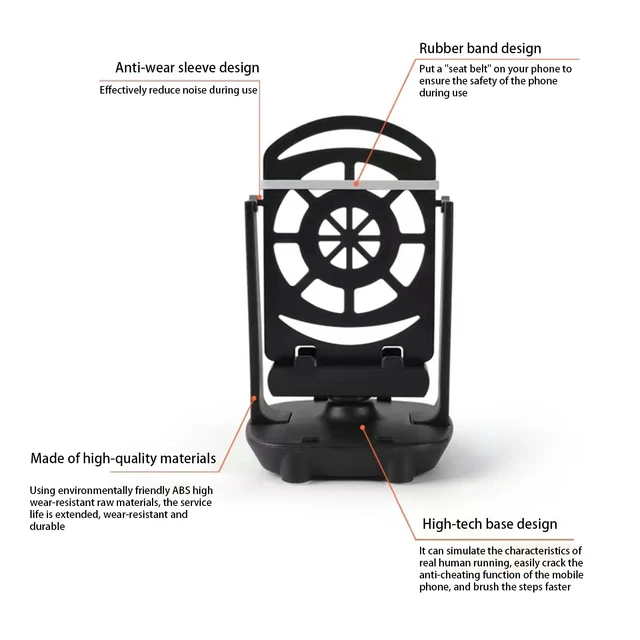 Alt view image 3 of 7 - Pedometer Compatible with Go Walker, Mobile Swing Accessory Incubator, Joystick Fast Pedometer Money Making Device (Silent Version, USB Power Supply Supports 2 Mobile Phones)