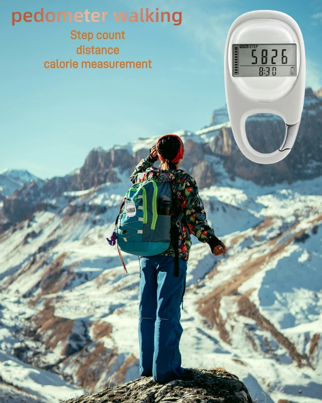 Alt view image 4 of 7 - 3D Pedometer for Walking Steps Miles, Distance Tracking, Calorie Count, and Activity Time, Step Counter Took on The Treadmil, Accurate Step Tracker with Carabiner for Men Women Seniors Pet