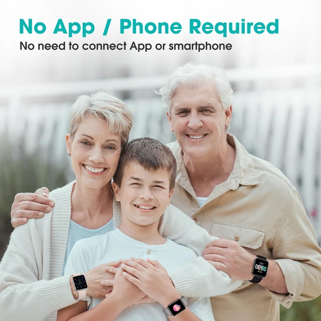 Alt view image 2 of 7 - Pedometer Watch Senior Friendly No App No Phone Required, Step Counter | User-Friendly Design, IP68 Waterproof Fitness Tracker, Calories Tracker, Heart Rate and Sleep Monitor, Stopwatch