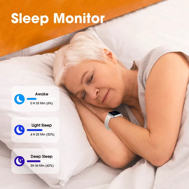 Alt view image 4 of 7 - Pedometer Watch Senior Friendly No App No Phone Required, Step Counter | User-Friendly Design, IP68 Waterproof Fitness Tracker, Calories Tracker, Heart Rate and Sleep Monitor, Stopwatch