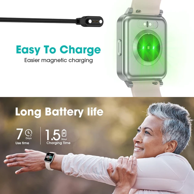 Alt view image 7 of 7 - Pedometer Watch Senior Friendly No App No Phone Required, Step Counter | User-Friendly Design, IP68 Waterproof Fitness Tracker, Calories Tracker, Heart Rate and Sleep Monitor, Stopwatch