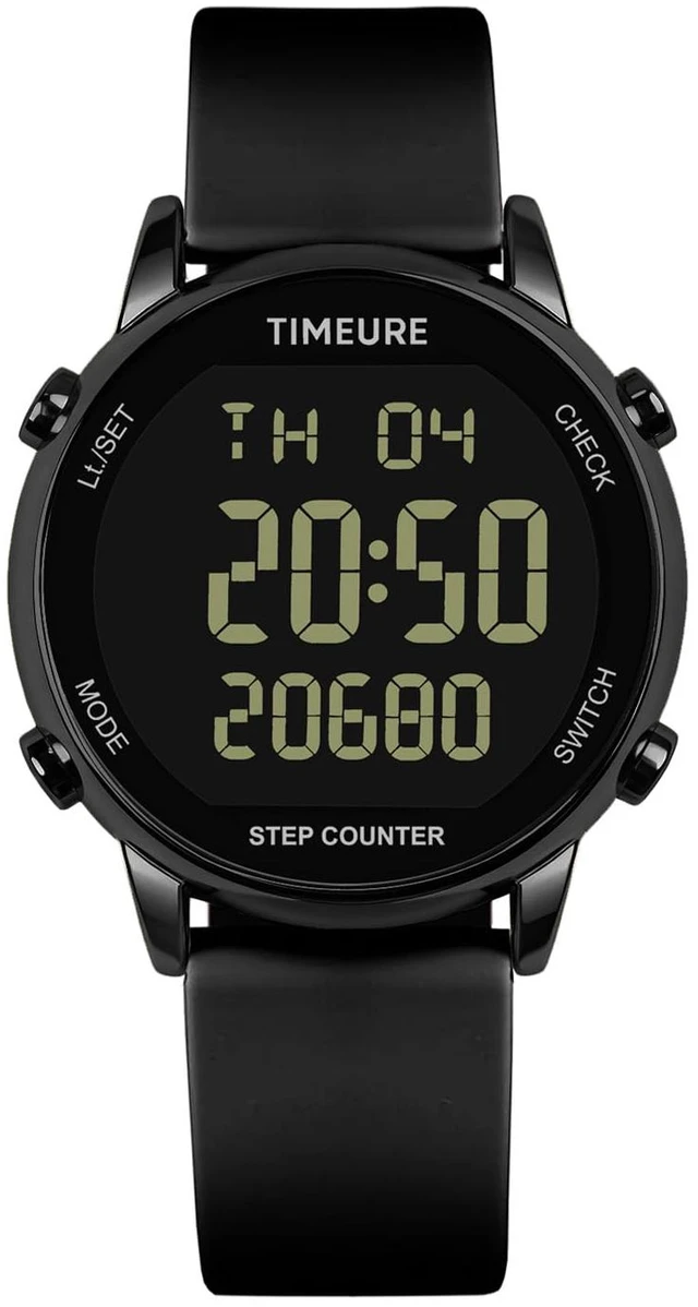 Main image of Pedometer Watch for Women Step Counter for Walking No App TU-2509 | No app or charging required; tracks steps, calories and distance with a large display, 30M water resistance and silicone band