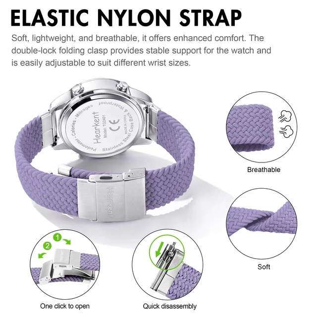 Alt view image 7 of 7 - Ladies Pedometer Watch,Step,Mileage&Calorie Tracker,Large Numbers | Waterproof Fitness Watches Backlight/Countdown/Stopwatch,No Bluetooth or app,Step Counter for Walking,Running-2401 Purple