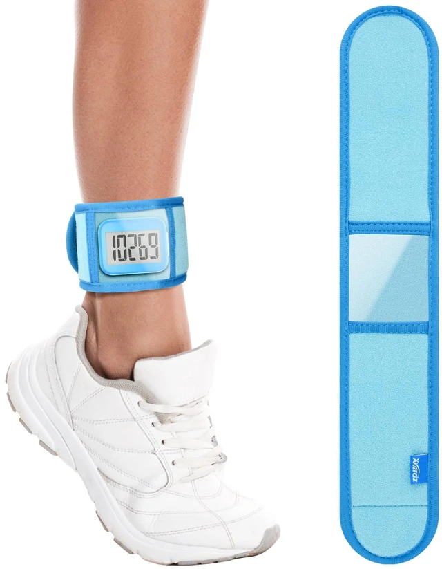 Main image of Ankle Band Compatible with Large Fitness Pedometer, Breathable Sport Ankle Band with Transparent Pouch for Step Counter Accessory (Ocean Blue)