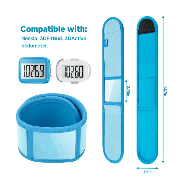 Alt view image 2 of 7 - Ankle Band Compatible with Large Fitness Pedometer, Breathable Sport Ankle Band with Transparent Pouch for Step Counter Accessory (Ocean Blue)