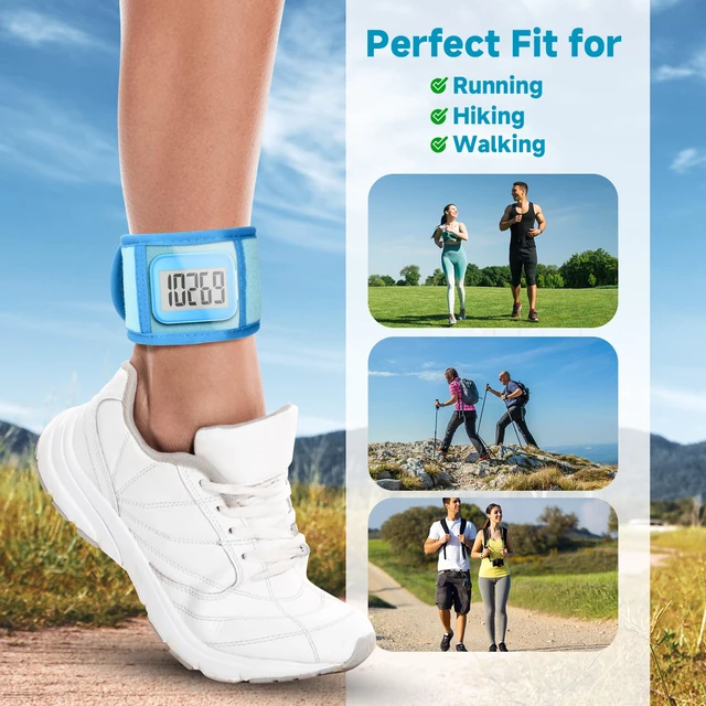 Alt view image 5 of 7 - Ankle Band Compatible with Large Fitness Pedometer, Breathable Sport Ankle Band with Transparent Pouch for Step Counter Accessory (Ocean Blue)