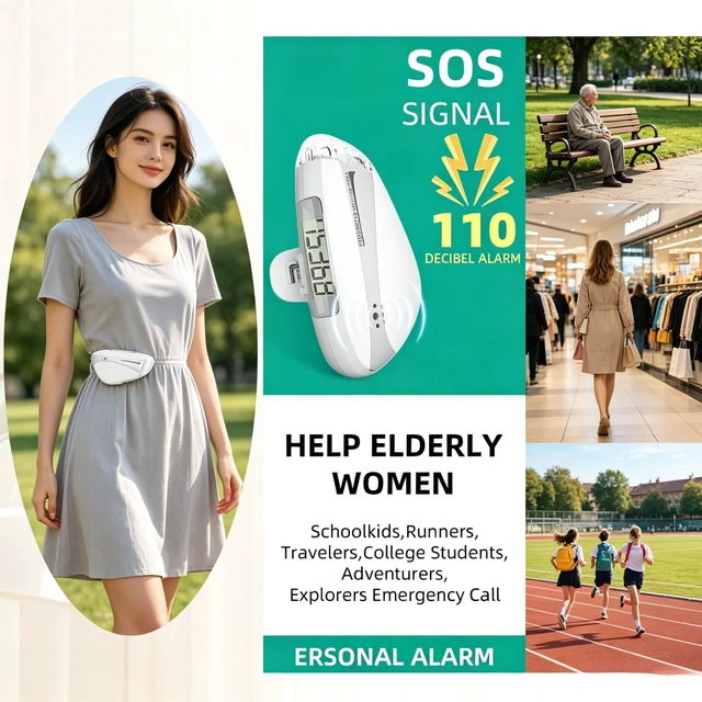Alt view image 7 of 7 - Simple Step Counter & Personal Safety Alarm Keychain for Women