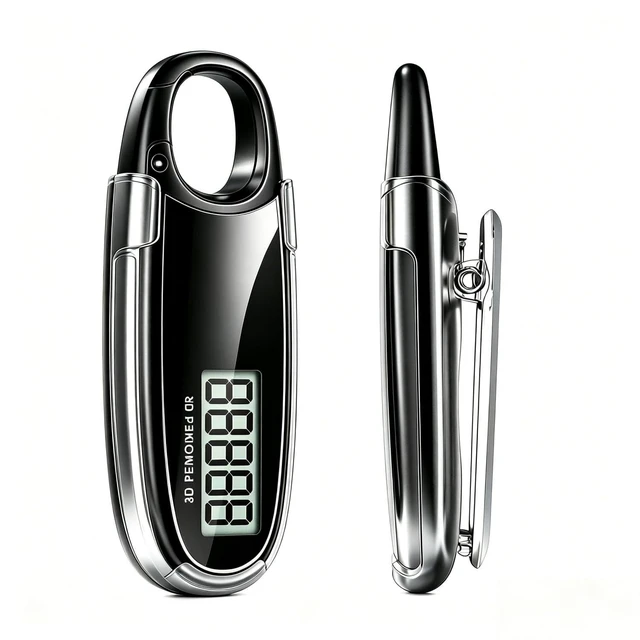 Main image of Simple Step Counter Walking 3D Pedometer with Clip & Lanyard, Step Counter with LCD Display, Clip and Lanyard (Dark)