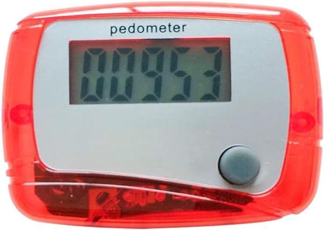 Main image of Red Portable Counter Mini Digital LCD Pedometer Sports Walking Running Step Meter Walking Distance Miles, Calorie Counter, Daily Target Monitor, Exercise Time
