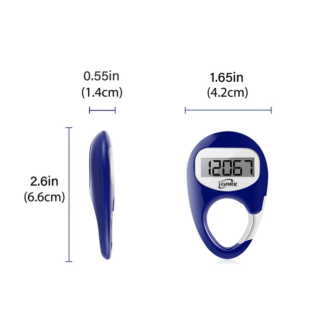 Alt view image 6 of 6 - Simple Walking Pedometer 3D Step Counter for Men Women Kids (Blue)