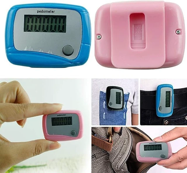 Alt view image 2 of 7 - Red Portable Counter Mini Digital LCD Pedometer Sports Walking Running Step Counter Meter Walking Distance Miles, Calorie Counter, Daily Target Monitor, Exercise Time Pedometers