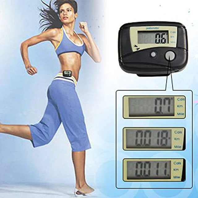 Alt view image 3 of 7 - Red Portable Counter Mini Digital LCD Pedometer Sports Walking Running Step Counter Meter Walking Distance Miles, Calorie Counter, Daily Target Monitor, Exercise Time Pedometers