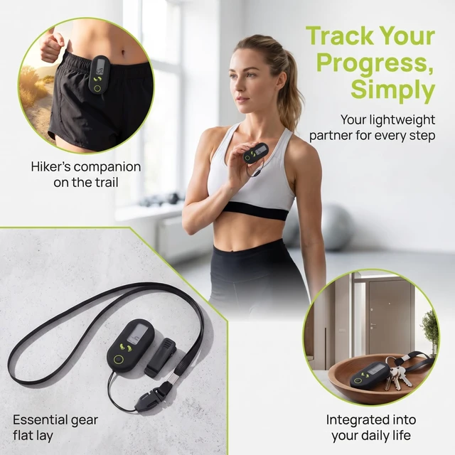 Alt view image 3 of 7 - Sports Step Counter 3D Digital Pedometer Accurate Step Counter Portable Pedometer Mini Fitness Tool with Clip and Lanyard for Walking Running