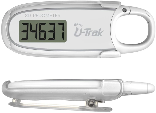 Main image of 3D Pedometer for Walking with Removable Clip and Carabiner Simple Step Counter for Walking Accurate Clip On Step Tracker for Men Women Kids (White)