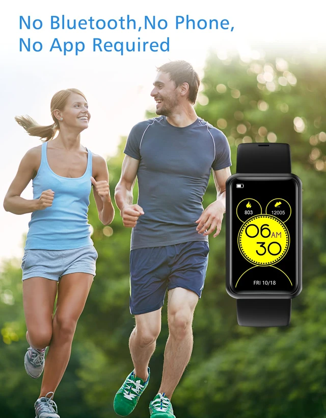 Alt view image 2 of 7 - Fitness Tracker No Bluetooth No APP/Phone Required, Fitness Watch for Men Women Parents Pedometer Watch with Sleep Tracker Steps Counter Alarm Clocks IP68 Waterproof (Black)