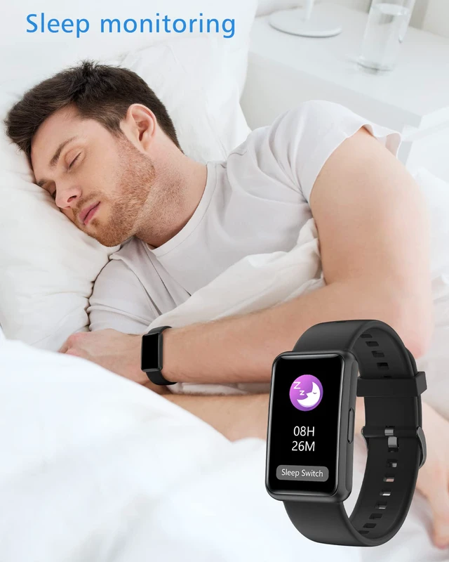 Alt view image 5 of 7 - Fitness Tracker No Bluetooth No APP/Phone Required, Fitness Watch for Men Women Parents Pedometer Watch with Sleep Tracker Steps Counter Alarm Clocks IP68 Waterproof (Black)