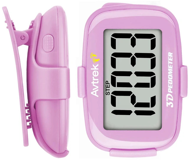 Main image of Accurate 3D Step Counter with LED Backlight Pocket Pedometer for Walking Or Running Outdoor Hiking Activities (Pink)