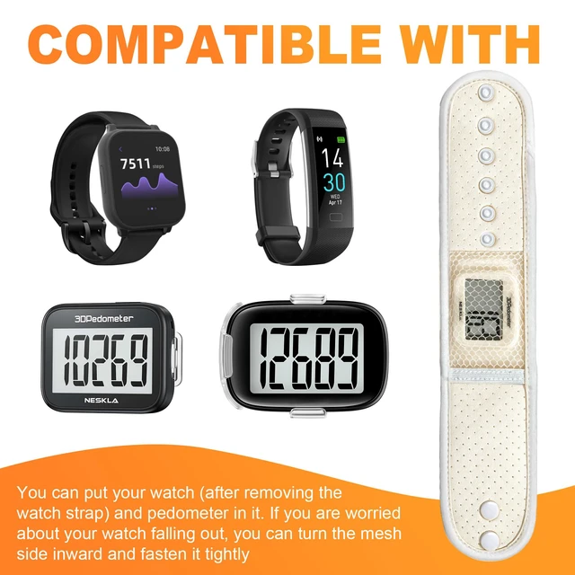 Alt view image 3 of 6 - Pedometer Ankle Strap, Adjustable Breathable Mesh Band for Fitness Trackers | Secure Step Tracker Ankle Strap with Closable Pocket, Compatible with Fitbit for Walking & Running, Pedometer Not Included