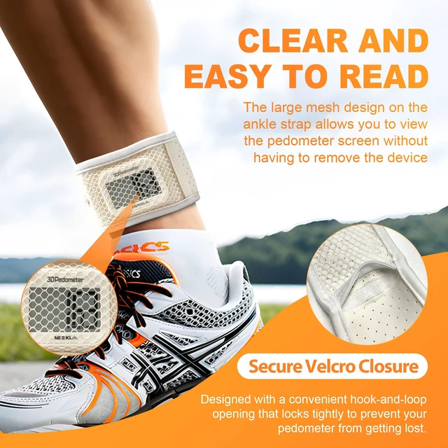 Alt view image 5 of 6 - Pedometer Ankle Strap, Adjustable Breathable Mesh Band for Fitness Trackers | Secure Step Tracker Ankle Strap with Closable Pocket, Compatible with Fitbit for Walking & Running, Pedometer Not Included