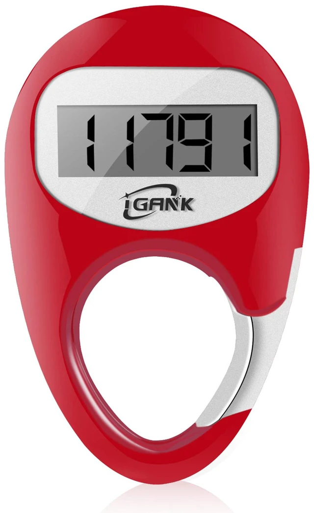 Main image of Simple Walking Pedometer 3D Step Counter for Men Women Kids (Red)